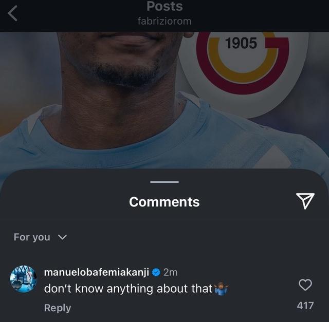 PP电子(中国)-啥情况？阿坎吉在罗马诺动态下评论：我不知道自己要转会了